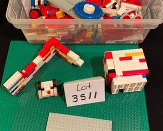 Lot 3511. $20.00. Vintage Legos Bin of early Legos.  