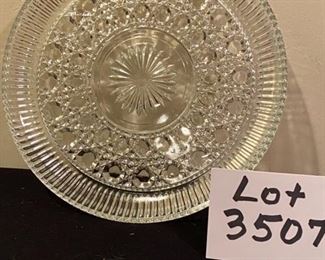 Lot 3507. $10.00.  Heritage House 13.25" Servette by Kromex Servingware with Federal Windsor Glass Plate - 1950's