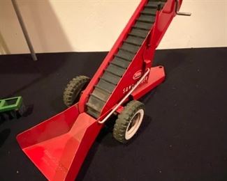 Lot 3520  $65.00. Vintage Metal Toys by Tonka, Structo and Ertl.  1. Structo Construction Co. Sand Hopper, 2. Structo Sand Loader, 3. Tonka Sand Loader and 4.  John Deere Disc Cultivator is included in another Lot