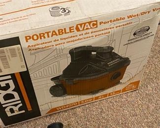Lot 3521 $50.00. Portable Rigid Wet Dry Vac WD4070 4 Gallon 5.0 Peak HP and Original BoxLot 3521 $50.00. Portable Rigid Wet Dry Vac WD4070 4 Gallon 5.0 Peak HP and Original Box.  Retails for 79.99 at Home Depot and more Elsewhere.