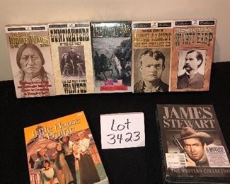 Lot 3423. $30.00. James Stewart Western Collection (6 dvds), Season 4 Little House on the Prarie (6 dvd), 10 VCR Vintage Hits	