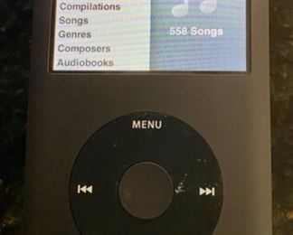 Lot 4004  $135.00. Just Added.  iPod Classic 7th Gen.  160GB.  Over 500 songs already on the iPod.  Use as a additional hard drive or fo storing your digital music. Shown charged and ready.