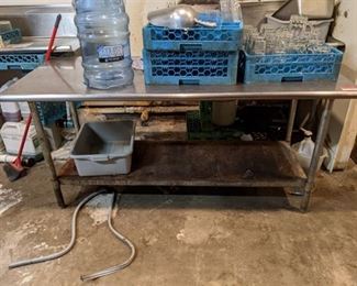 Stainless Steel Prep Table, Contents Not Included