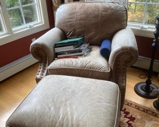 leather chair and ottoman ethan allen