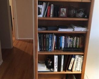 6 shelf wood bookcase - $30