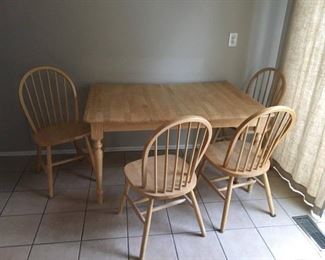 Blonde Kitchen table and 4 chairs - $50