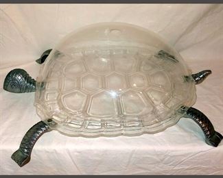 Arthur Court Aluminum and Lucite Huge Turtle Platter