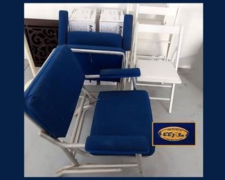 Garelick EEZ-In Boat Chairs,  Artiste Ceiling Fans New in Boxes and Folding White Wooden Chairs 