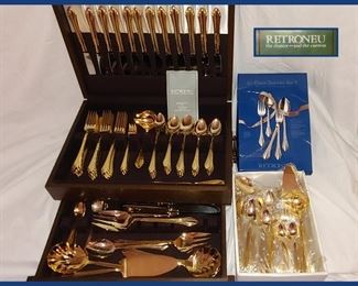 Huge Retroneu Flatware Set in Box with Extra Pcs 