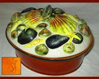 Majolica Pot Covered in Shells