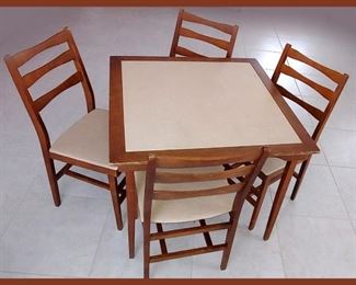 Mid Century Modern Card Table and Chairs 