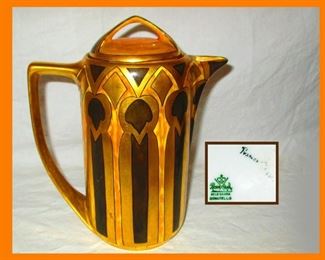 Beautiful Art Deco Rosenthal Donatello Selb Bavaria Coffee Pot Signed