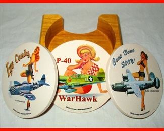 Retro Gifts Inc Cute Girly Coasters with Airplanes 