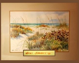 Wini Smart Signed and Dated Watercolor, 1981. Wini Smart, Known Artist; 1932-2017. This is one of 2 pcs by Wini Smart that we have available 