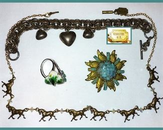 Sterling including a Horse Necklace Marked Kingston NY 