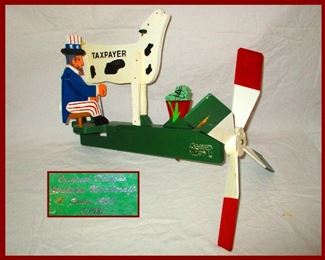 Walston Woodcraft Wooden Weather Vane with Label titled: "Uncle Sam Wants You"