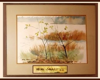Wini Smart Signed and Dated Watercolor, 1980. Wini Smart, Known Artist; 1932-2017. This is one of 2 pcs by Wini Smart that we have available 