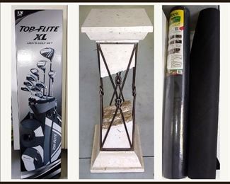 Brand New in the Box Top Flight XL Golf Clubs, Fern Stand and New Weed Control Fabric 