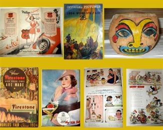 1933 Phillips 66 Map, Chicago World's Fair 1933, Painted Coconut, Firestone 1934 Booklet,  Last 3 Photos Showing Part of the 1935 Excellent Good Housekeeping Anniversary Book  