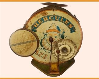 J Chein Hercules Toy Drum Set c1920s 