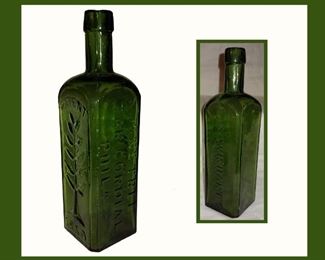 Pretty Rare Wishart's Pine Tree Tar Cordial Bottle with the 1859 Patent Date