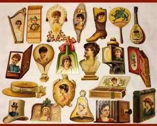 Nice Collection of Die Cut Antique Cigarette Trading Cards 