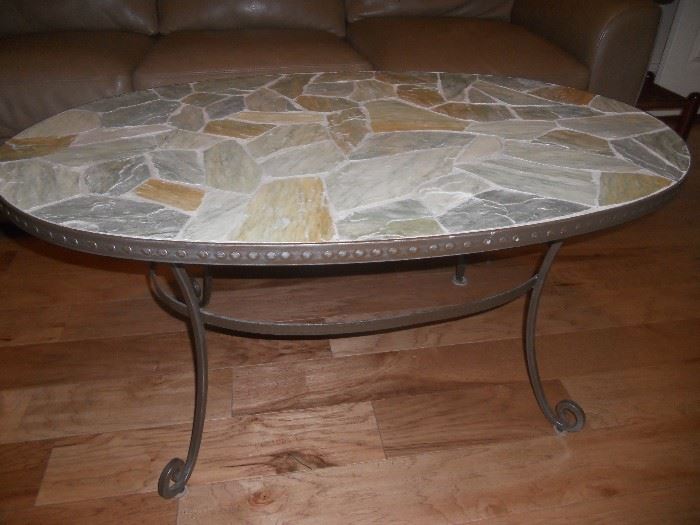 iron and stone coffee table