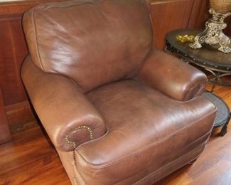 GREAT PEBBLED LEATHER CHAIR BY HANCOCK & MOORE