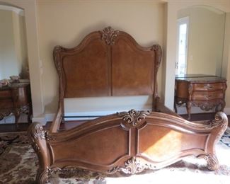 AVAILABLE FOR EARLY SALE.  $1000.00.  HENREDON HANDSOME KING SIZE BED.
