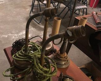 Antique brass lamps