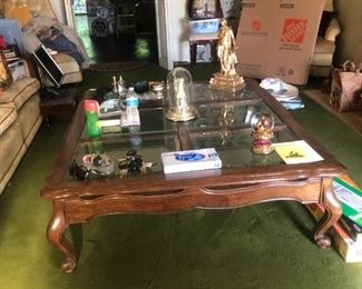 Coffee Table , 6 beveled glass panels $75