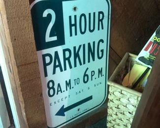 Parking sign in bar $10