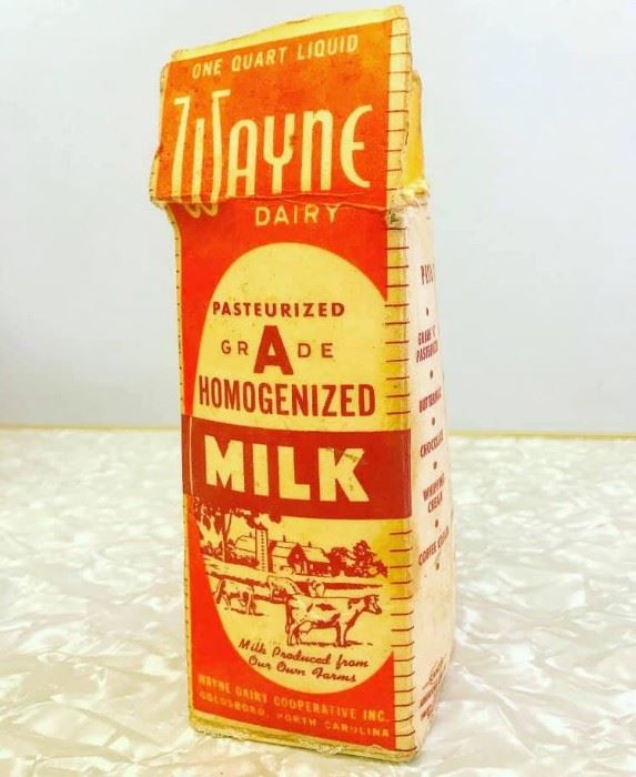 Wayne Dairy Goldsboro, NC one quart milk carton