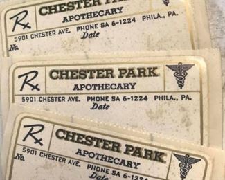 NOS Philadelphia, PA vintage apothecary pharmacy labels 