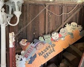 Old Halloween Handpainted Sign