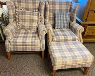 Wingback Chair and Ottoman