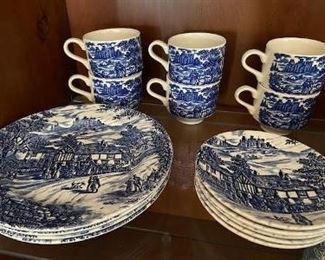English Ironstone Broadhurst Dishes Blue & White
