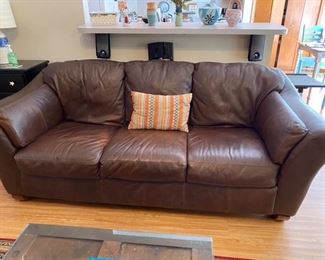 $385 leather brown sofa 92” W x 39”d x 34”h 