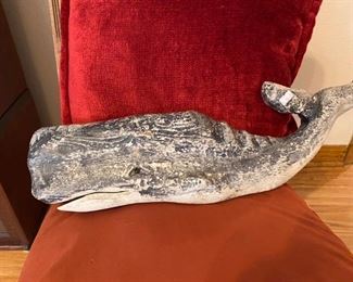 $40 Artist made wood carved whale 