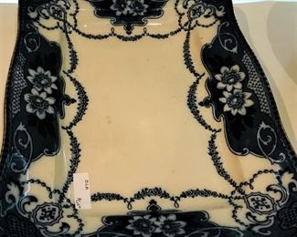 White and blue platter