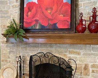 Another fireplace colorfully decorated