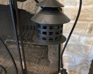 One of two hanging lanterns