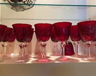 Red stemware