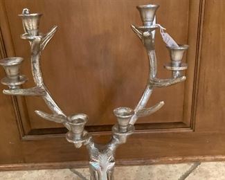 One of two deer candleholders