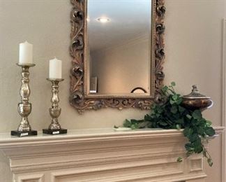 Wall mirror; brass accessories