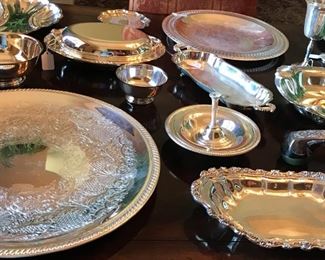 Silver plate serving pieces