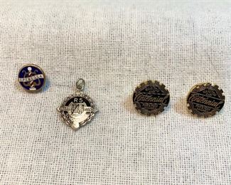 Pin backs, music pin, high school pin, Colorado railway of Pikes Peak. (4) $5