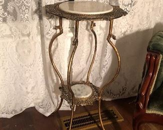 Brass and Marble Fern Stand