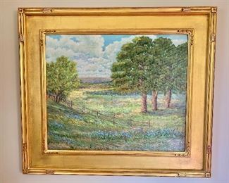 $1150; Framed oil on board, unsigned.  Impressionistic Landscape; provenance Sylvia Antiques (Nantucket)  28 in. (H) x 32 in. (W)