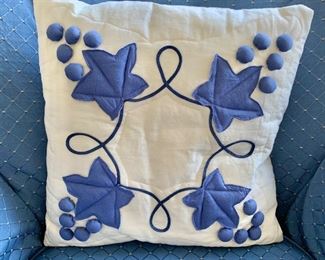$20 - Blue maple leaf pillow 15 in. x 15 in. square